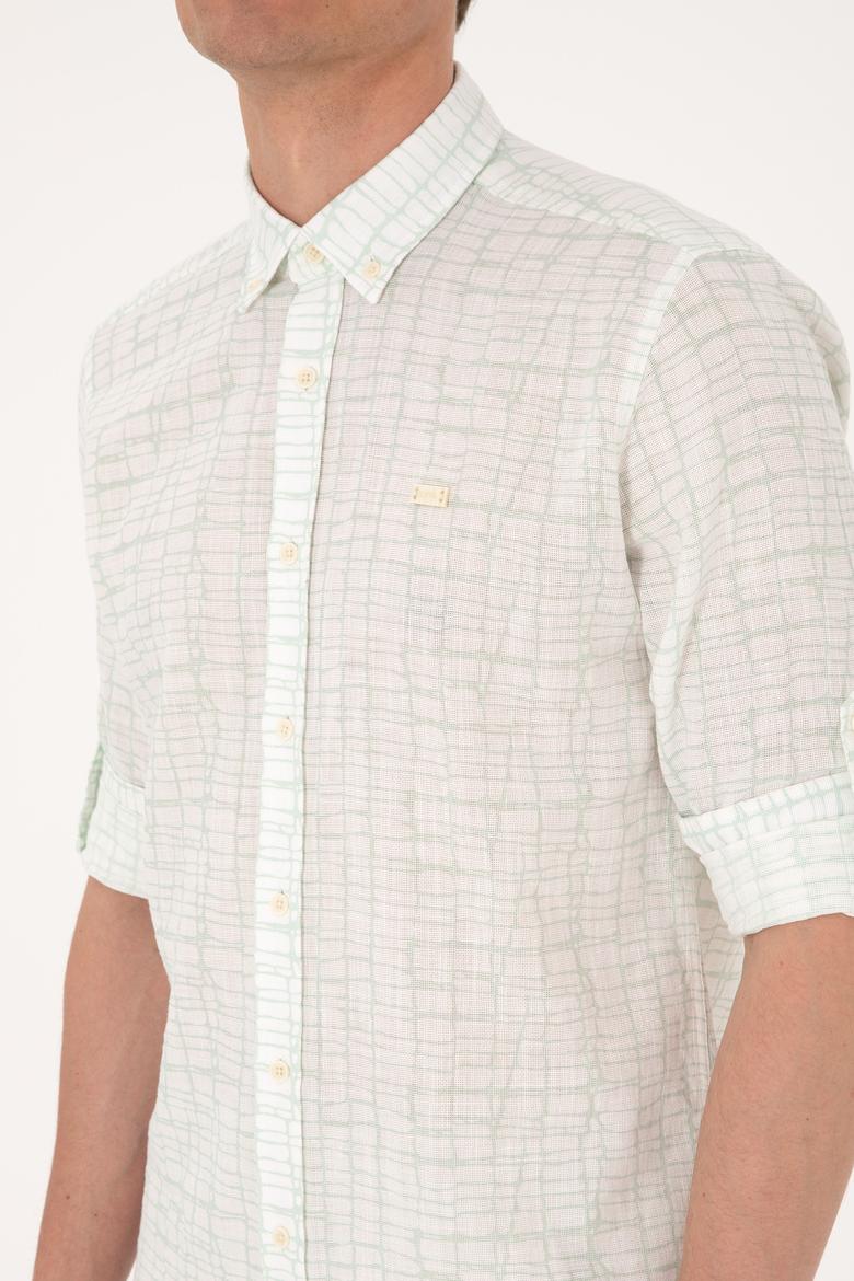 Erkek Su Yeşili Uzun Kollu Gömlek - 50300444001