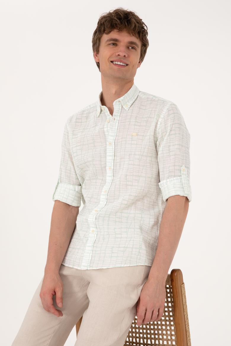 Erkek Su Yeşili Uzun Kollu Gömlek - 50300444001