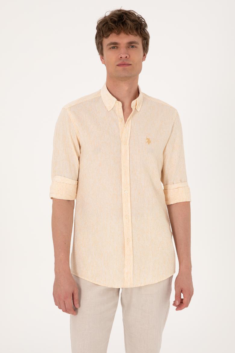 Erkek Sarı Uzun Kollu Gömlek