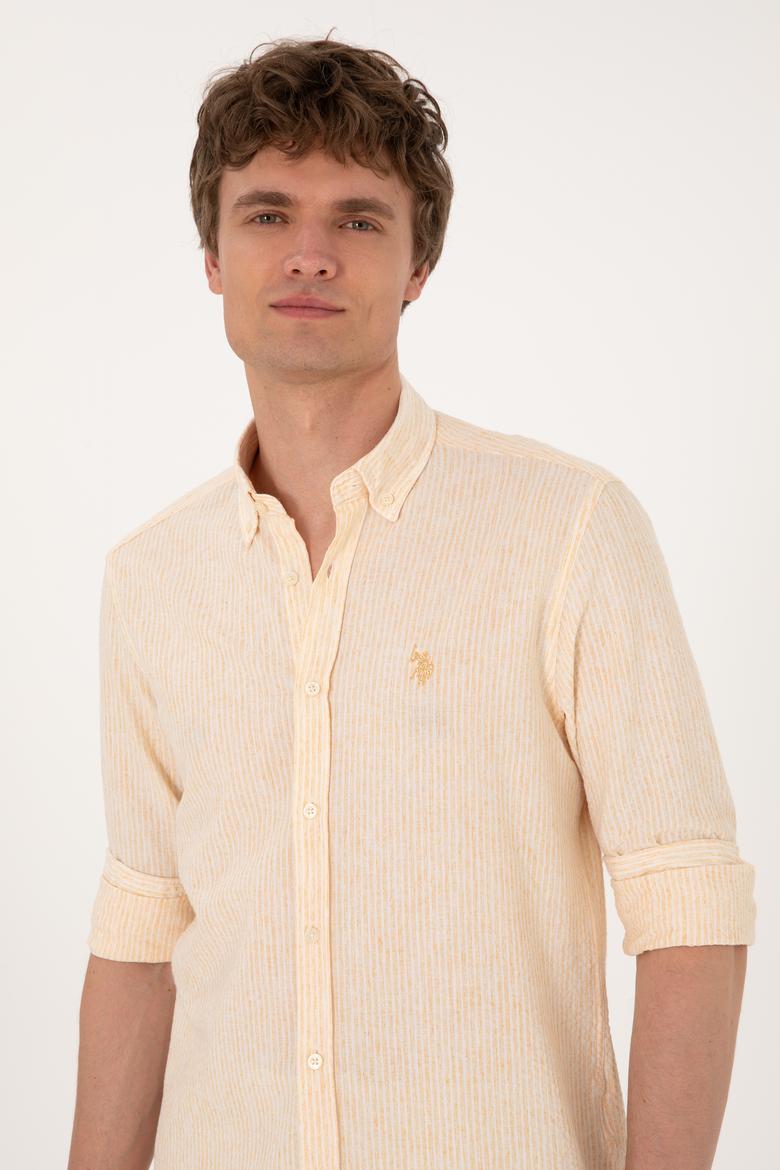 Erkek Sarı Uzun Kollu Gömlek - 50300159021