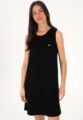 Kadın Siyah Kolsuz Mini Boy Örme Elbise - 50297895013