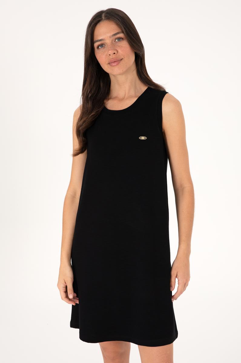 Kadın Siyah Kolsuz Mini Boy Örme Elbise