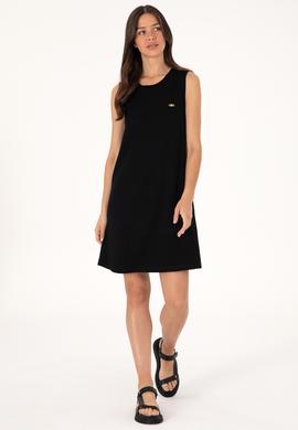 Kadın Siyah Kolsuz Mini Boy Örme Elbise - 50297895013