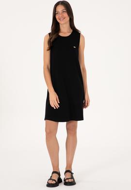 Kadın Siyah Kolsuz Mini Boy Örme Elbise - 50297895013