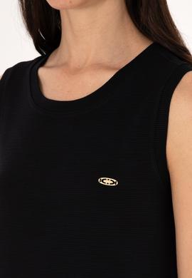 Kadın Siyah Kolsuz Mini Boy Örme Elbise - 50297895013