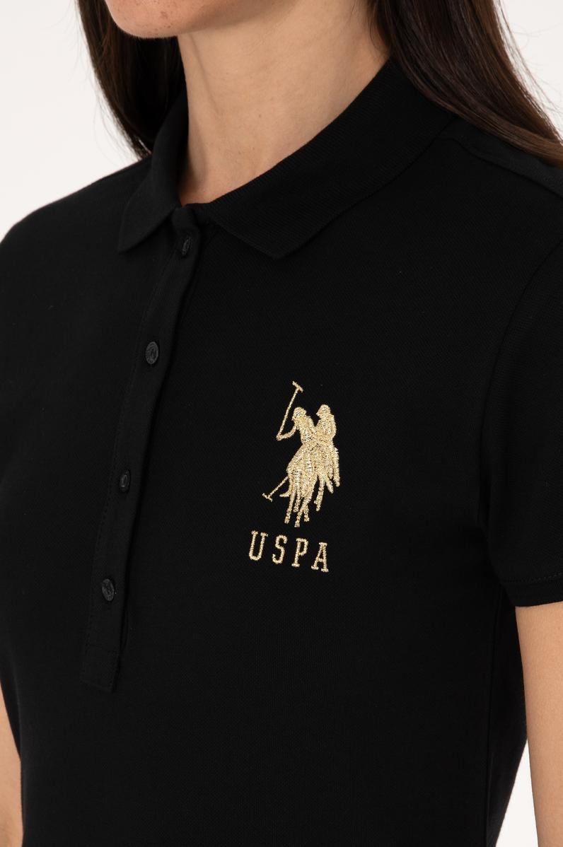 Kadın Siyah Polo Yaka Mini Boy Örme Elbise