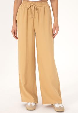 Kadın Camel Loose Relax Fit Kanvas Pantolon - 50300357021