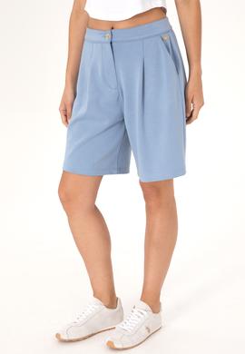 Kadın Mavi Modal Karışımlı Örme Şort - 50299870026