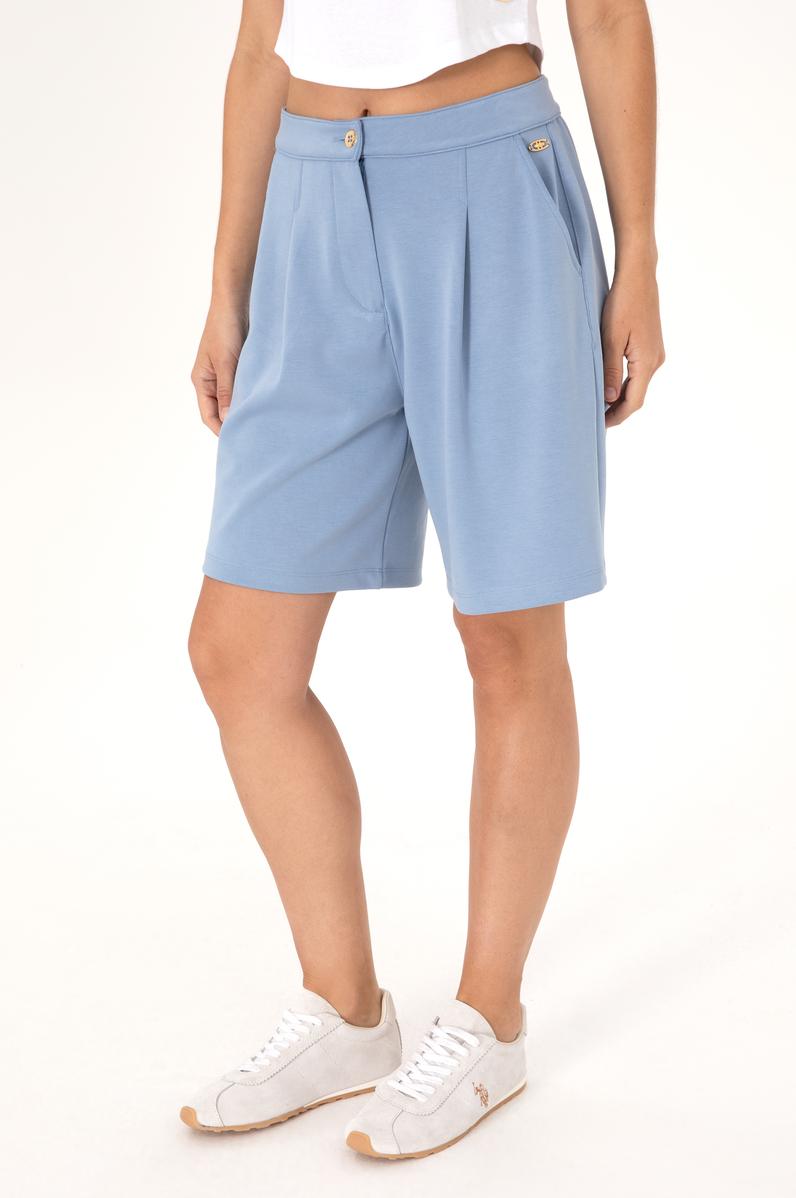 Kadın Mavi Modal Karışımlı Örme Şort