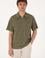 Erkek Comfort Fit Kaçık Yaka Koyu Haki Tişört