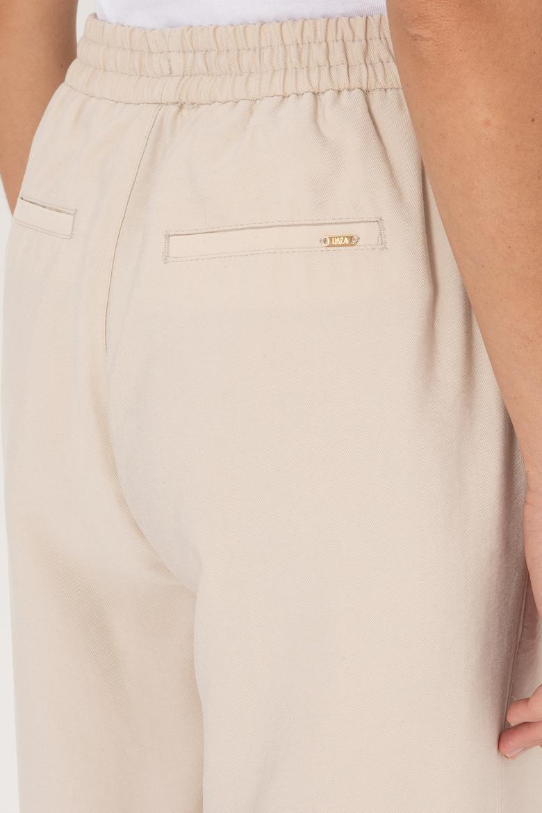 Kadın Taş Loose Relax Fit Kanvas Pantolon - 50300357040