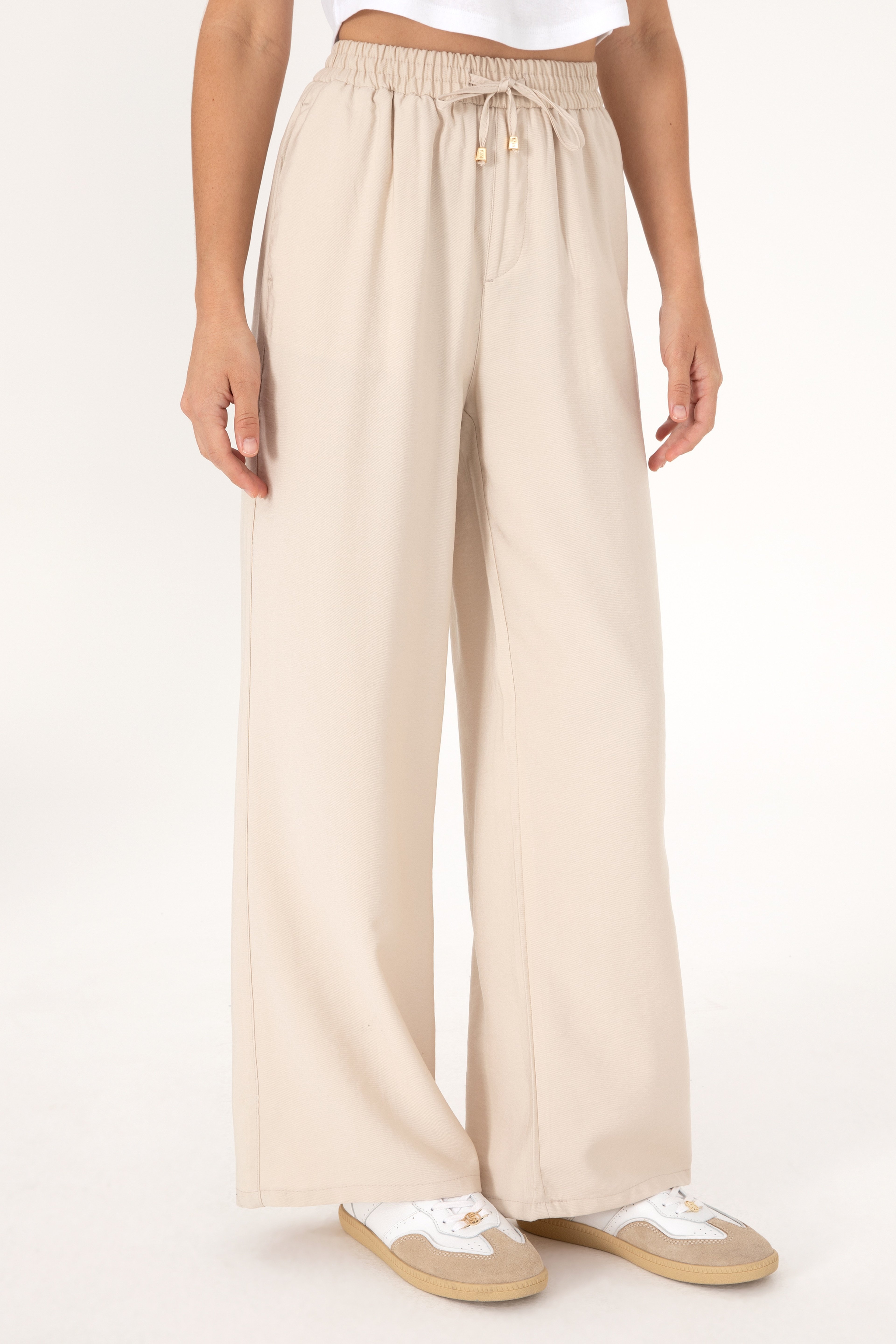 Kadın Taş Loose Relax Fit Kanvas Pantolon