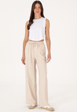 Kadın Taş Loose Relax Fit Kanvas Pantolon - 50300357040