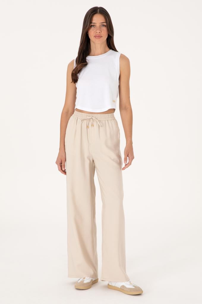 Kadın Taş Loose Relax Fit Kanvas Pantolon