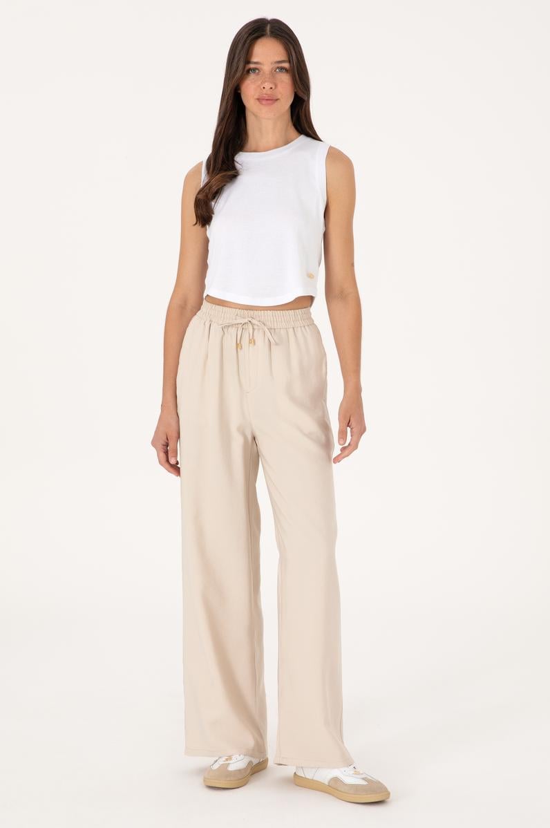 Kadın Taş Loose Relax Fit Kanvas Pantolon