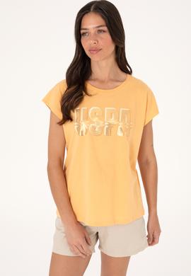 Kadın Turuncu Bisiklet Yaka Tişört - 50299764008