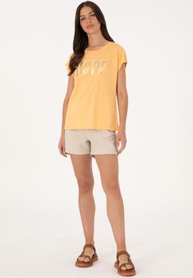 Kadın Turuncu Bisiklet Yaka Tişört - 50299764008