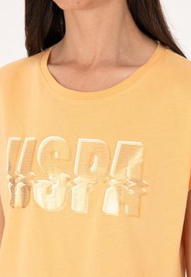 Kadın Turuncu Bisiklet Yaka Tişört - 50299764008