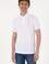 Erkek Slim Fit Polo Yaka Beyaz Dokulu Tişört