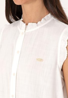 Kadın Beyaz Kısa Kollu Gömlek - 50299556015
