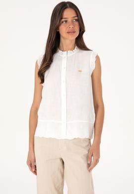 Kadın Beyaz Kısa Kollu Gömlek - 50299556015