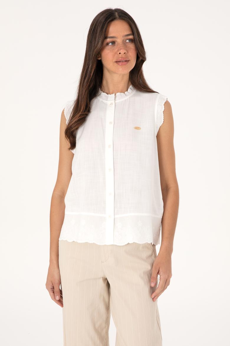 Kadın Beyaz Kısa Kollu Gömlek - 50299556015