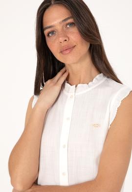 Kadın Beyaz Kısa Kollu Gömlek - 50299556015