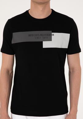 Erkek Regular Fit Bisiklet Yaka Siyah Tişört - 50299857054