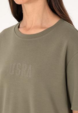 Kadın Koyu Haki Bisiklet Yaka Mini Boy Örme Elbise - 50306431030