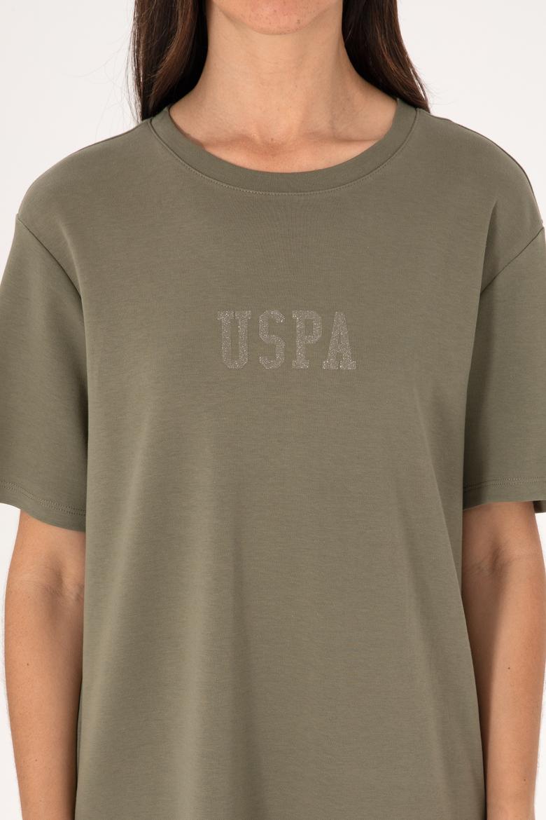 Kadın Koyu Haki Bisiklet Yaka Mini Boy Örme Elbise - 50306431030