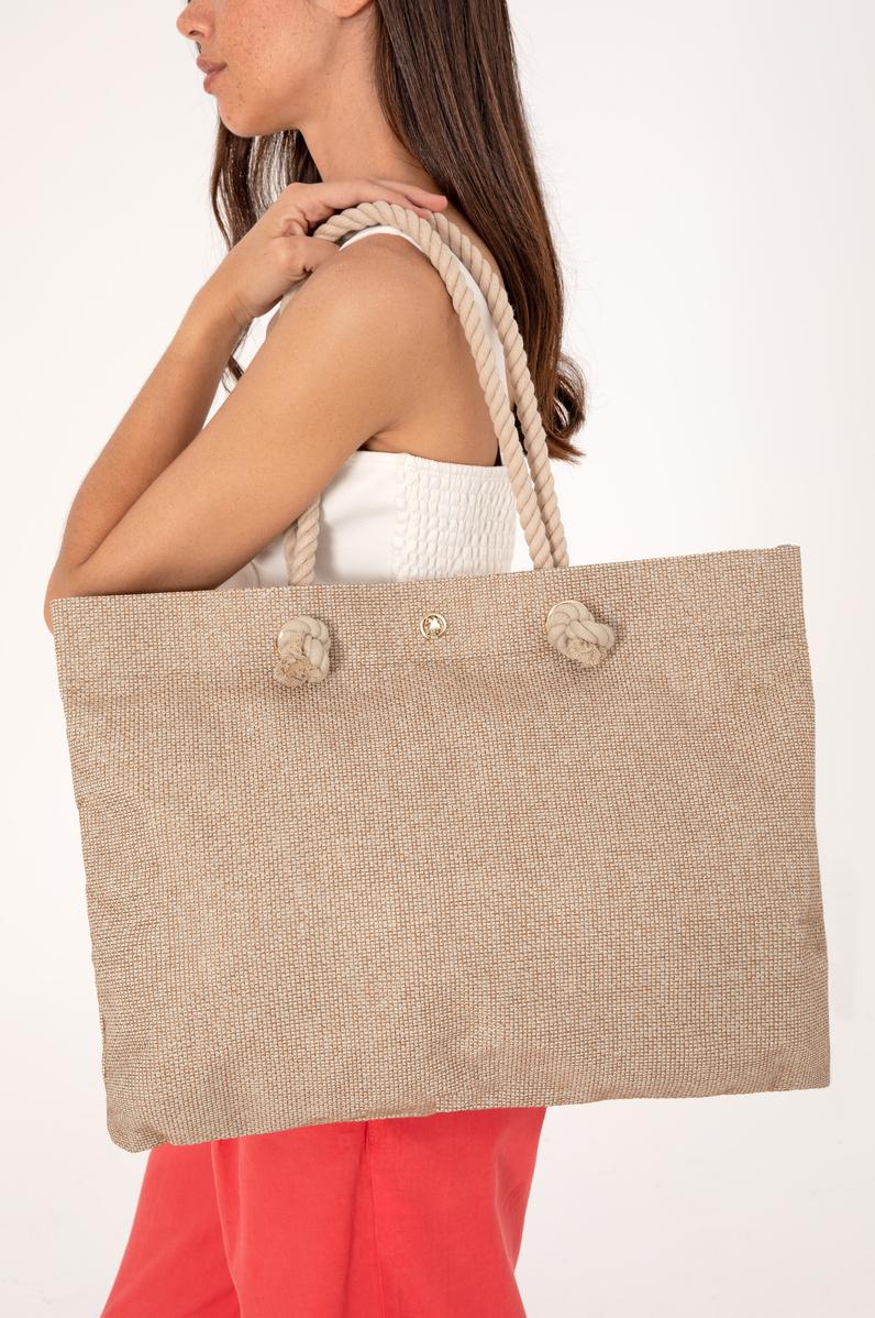 Kadın Bej Hasır Kol Çantası