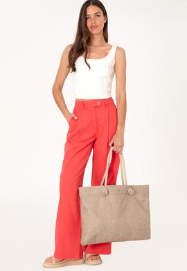 Kadın Bej Hasır Kol Çantası - 50311466001