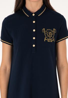 Kadın Lacivert Polo Yaka Mini Boy Örme Elbise - 50300656016