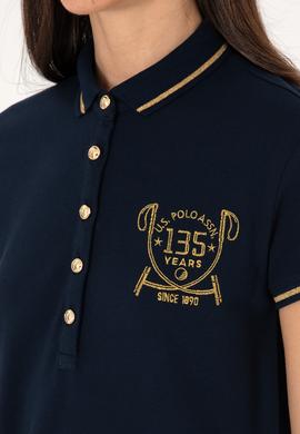 Kadın Lacivert Polo Yaka Mini Boy Örme Elbise - 50300656016