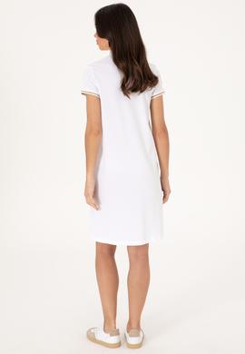 Kadın Beyaz Polo Yaka Mini Boy Örme Elbise - 50300656006