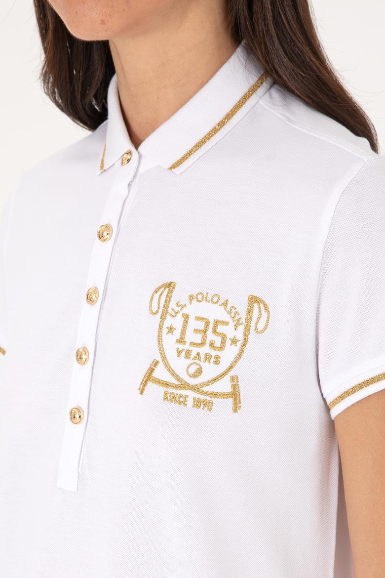 Kadın Beyaz Polo Yaka Mini Boy Örme Elbise - 50300656006