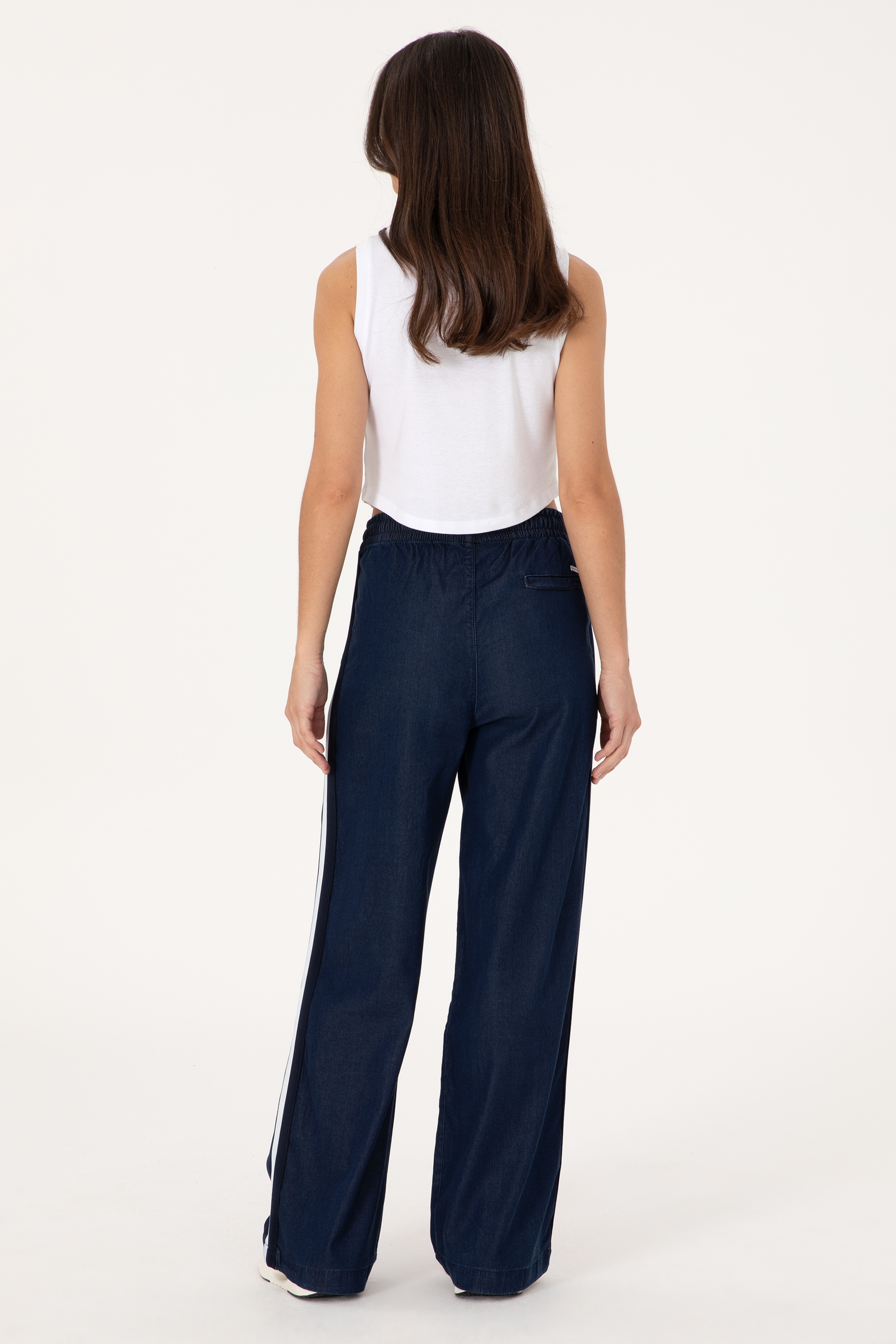 Kadın Eflatun Loose Relax Fit Jean Pantolon