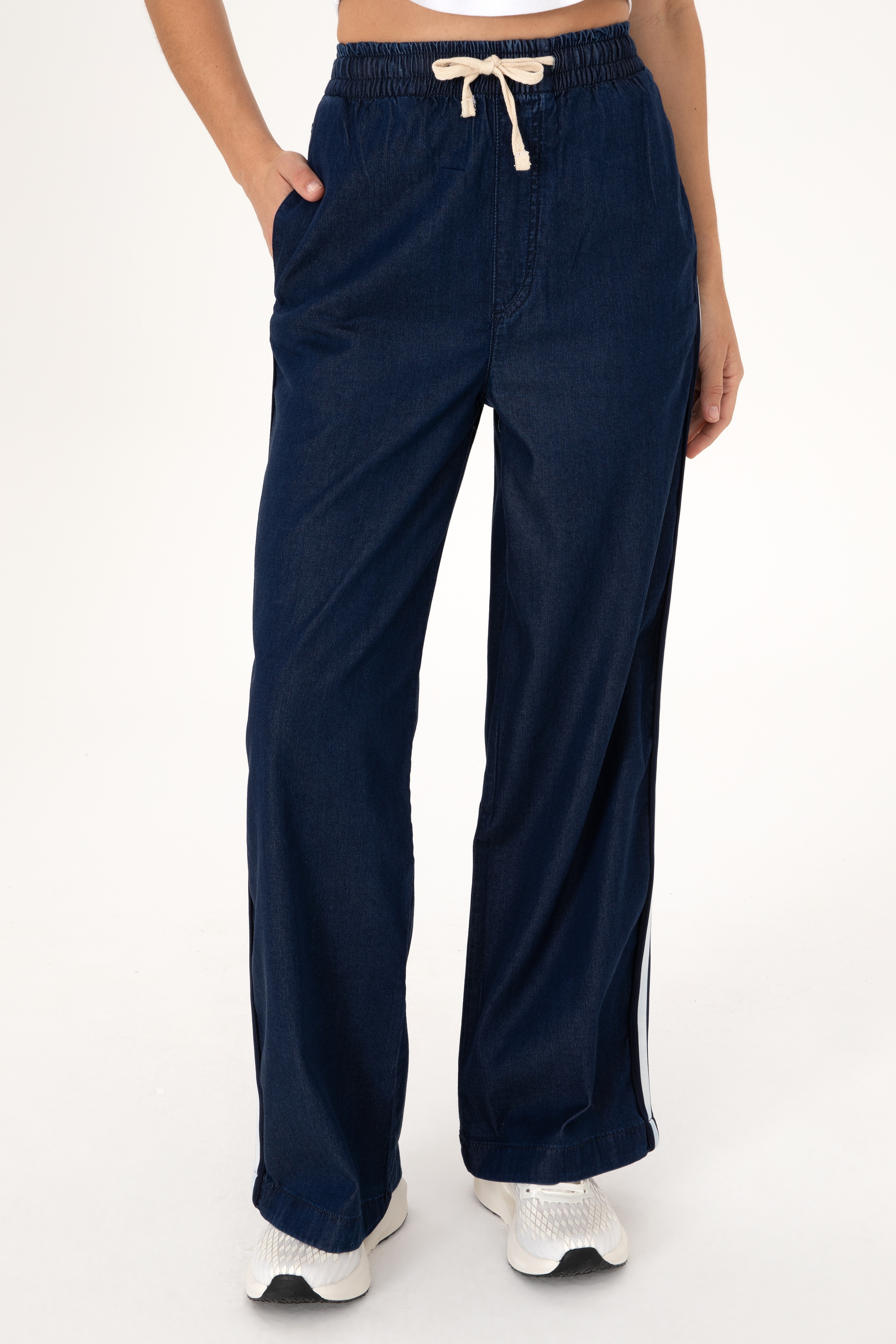 Kadın Eflatun Loose Relax Fit Jean Pantolon - Image 2