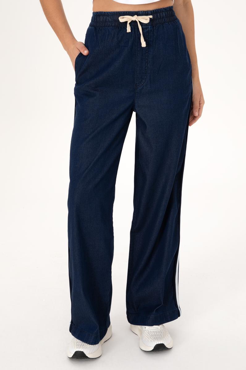 Kadın Eflatun Loose Relax Fit Jean Pantolon