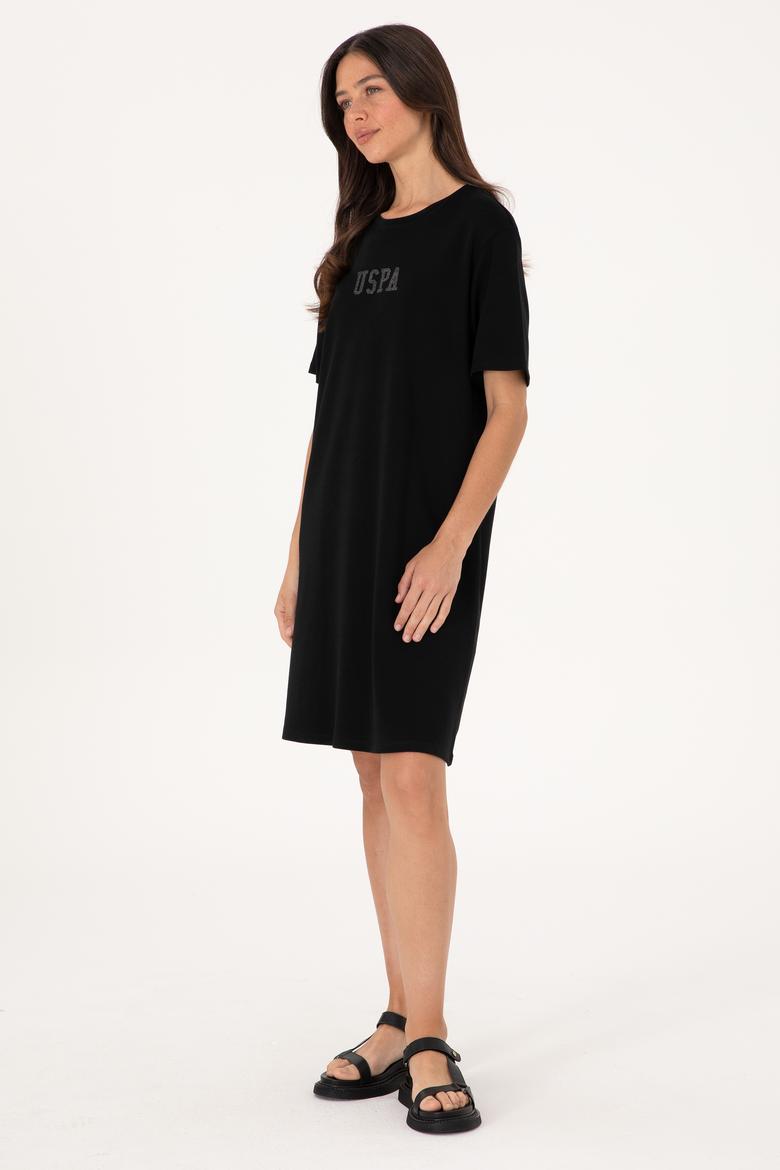 Kadın Siyah Bisiklet Yaka Mini Boy Örme Elbise - 50306431015