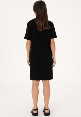 Kadın Siyah Bisiklet Yaka Mini Boy Örme Elbise - 50306431015