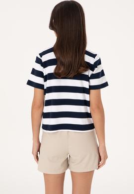 Kadın Lacivert Cepli Polo Yaka Tişört - 50306713026