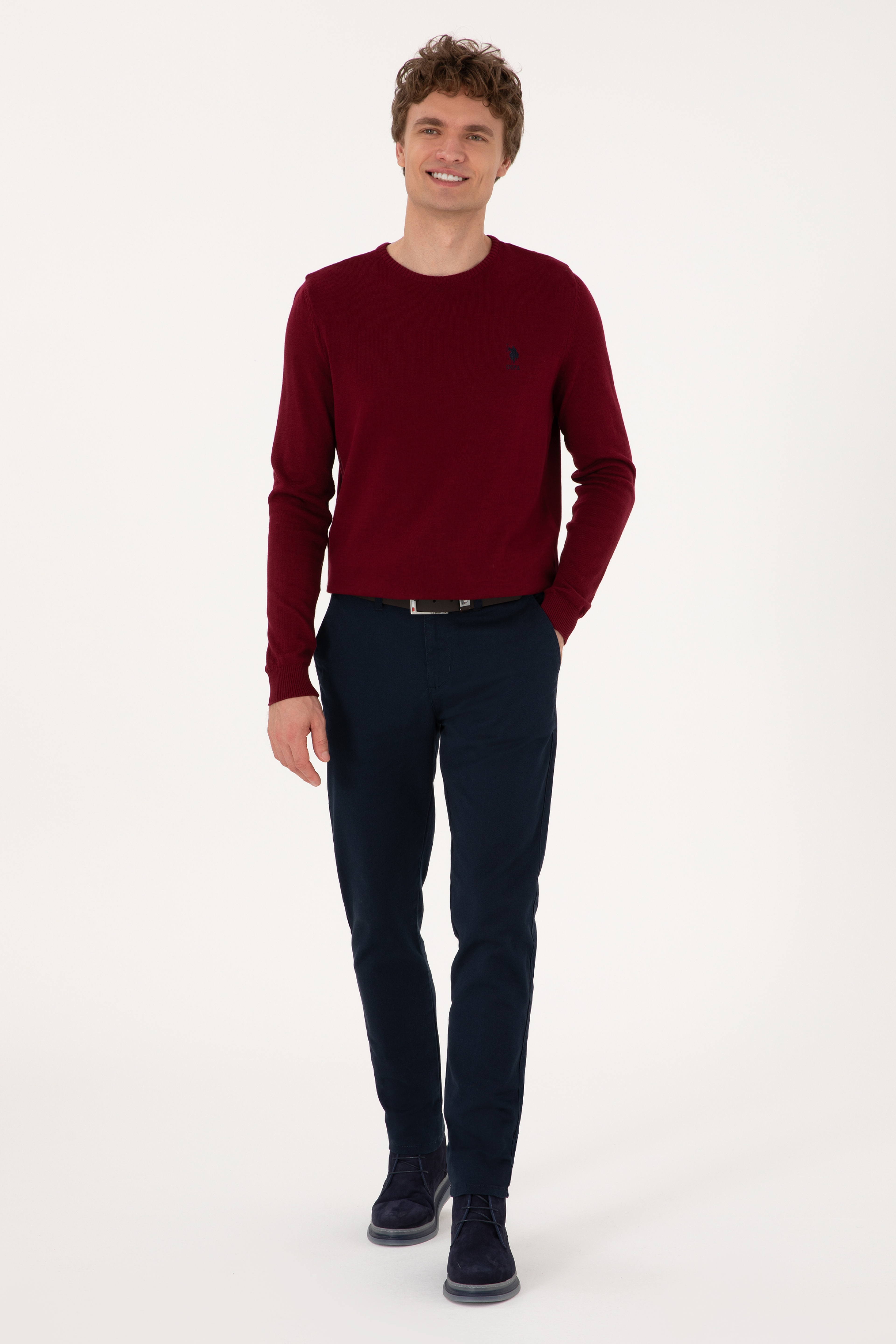 Erkek Slim Fit Lacivert Kanvas Pantolon