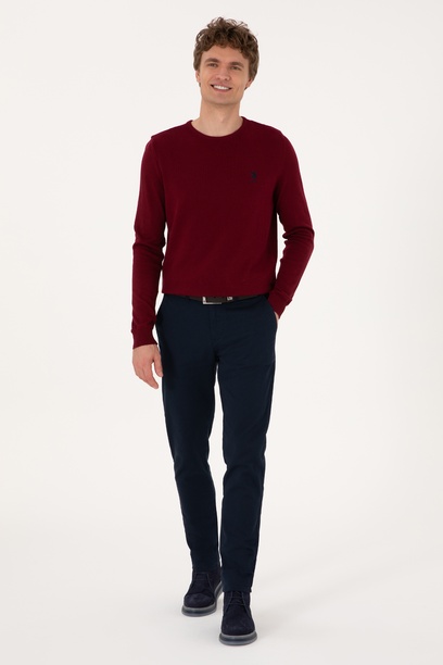 Erkek Slim Fit Lacivert Kanvas Pantolon