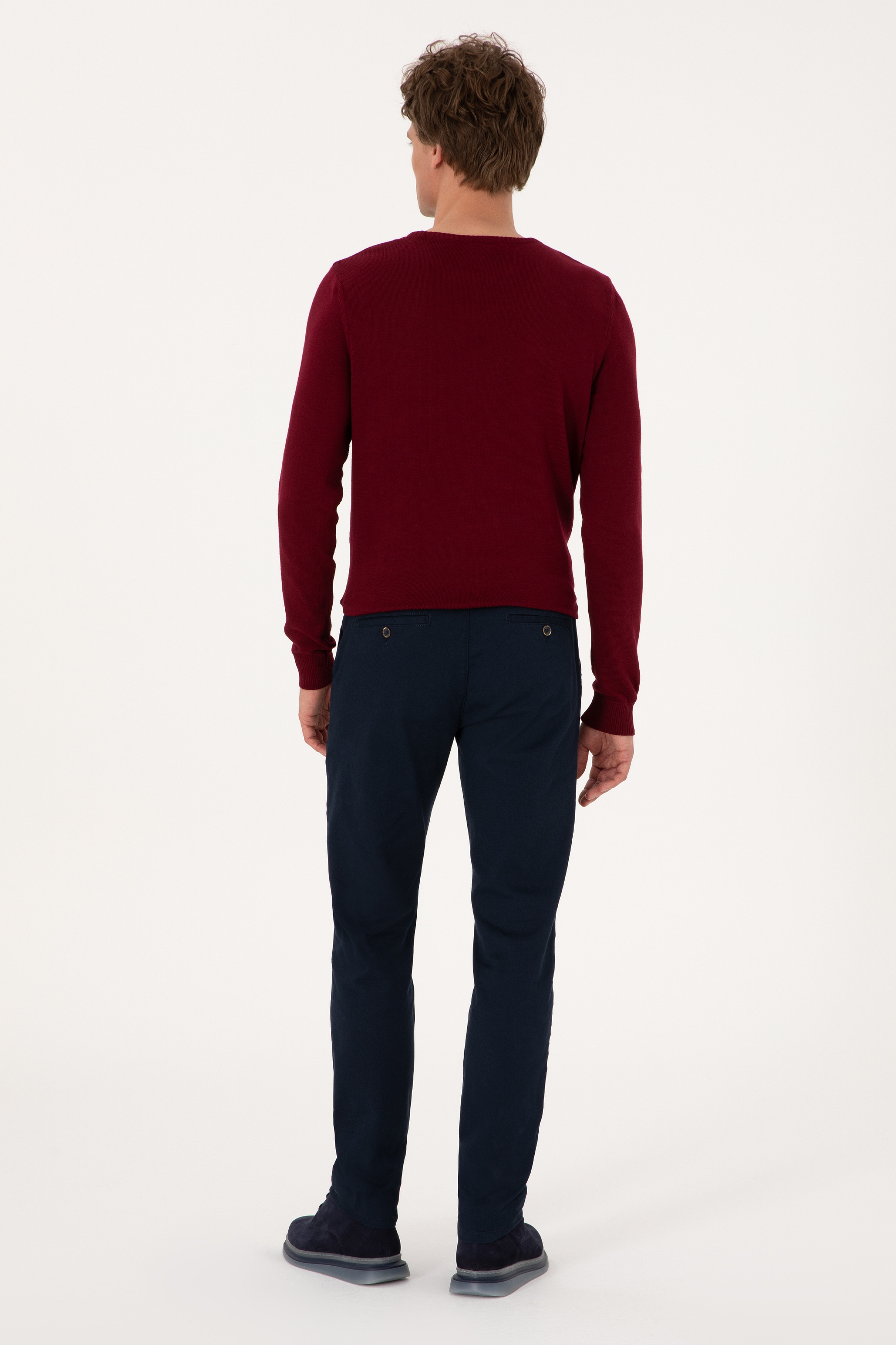 Erkek Slim Fit Lacivert Kanvas Pantolon