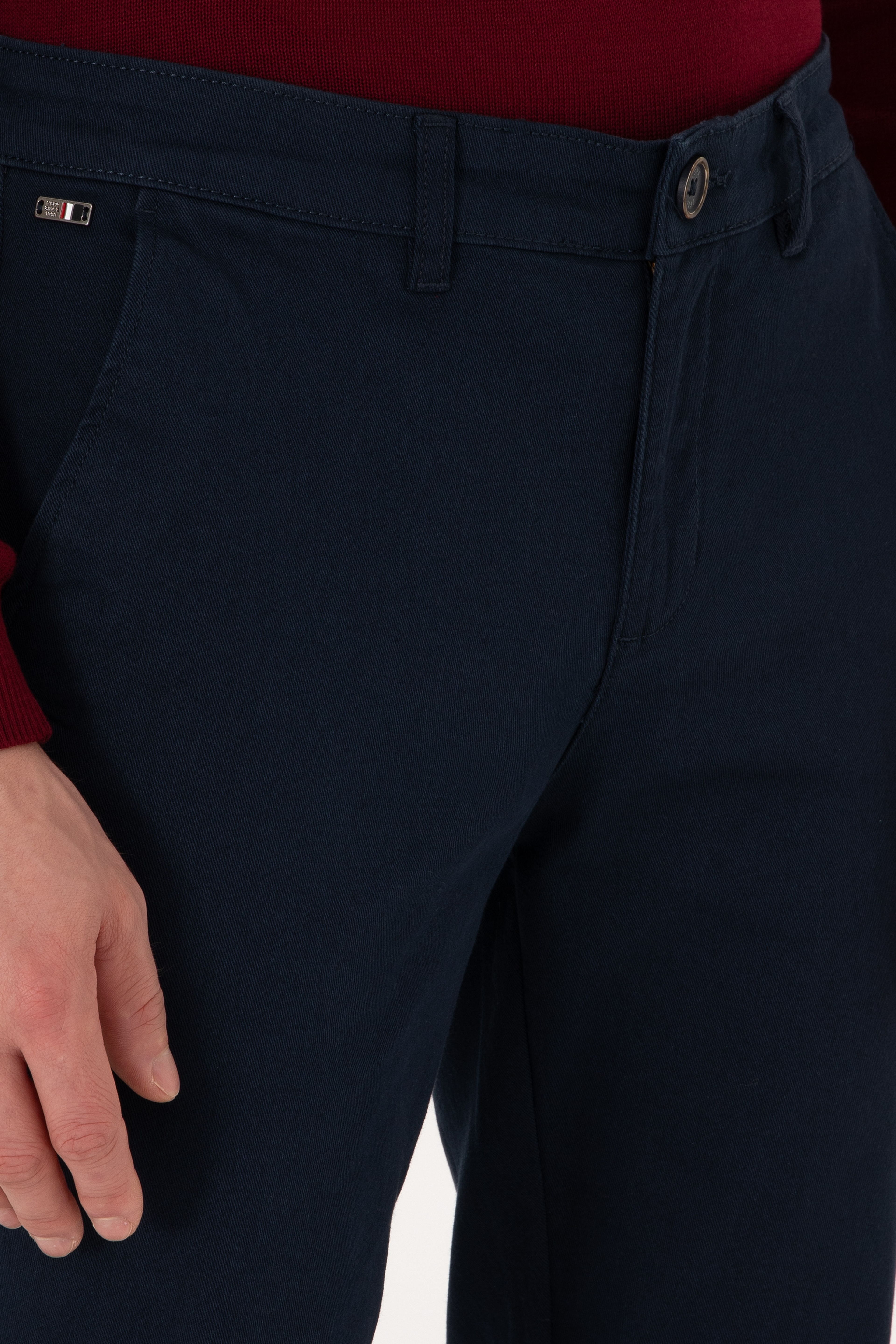 Erkek Slim Fit Lacivert Kanvas Pantolon - Image 5