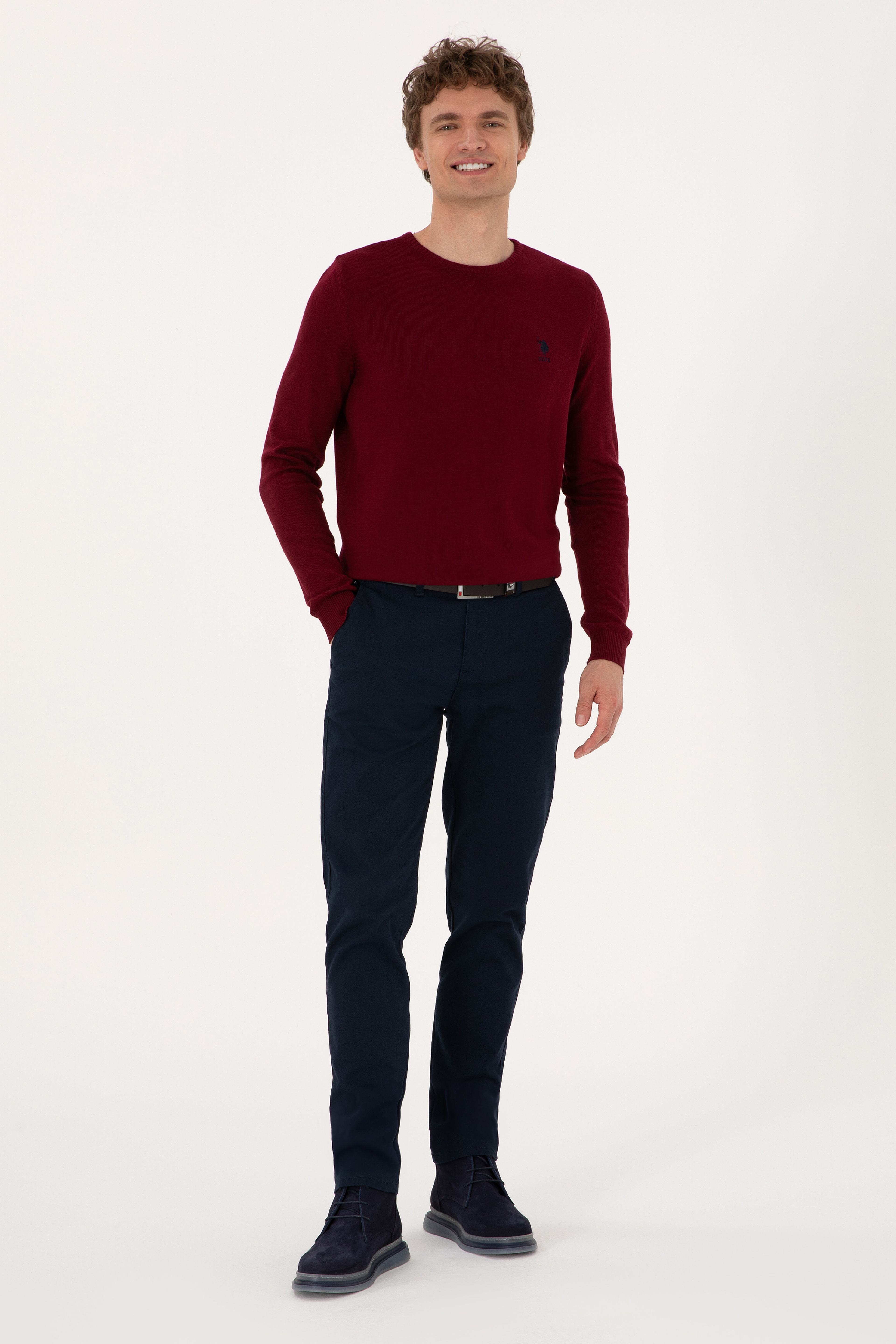 Erkek Slim Fit Lacivert Kanvas Pantolon - Image 1