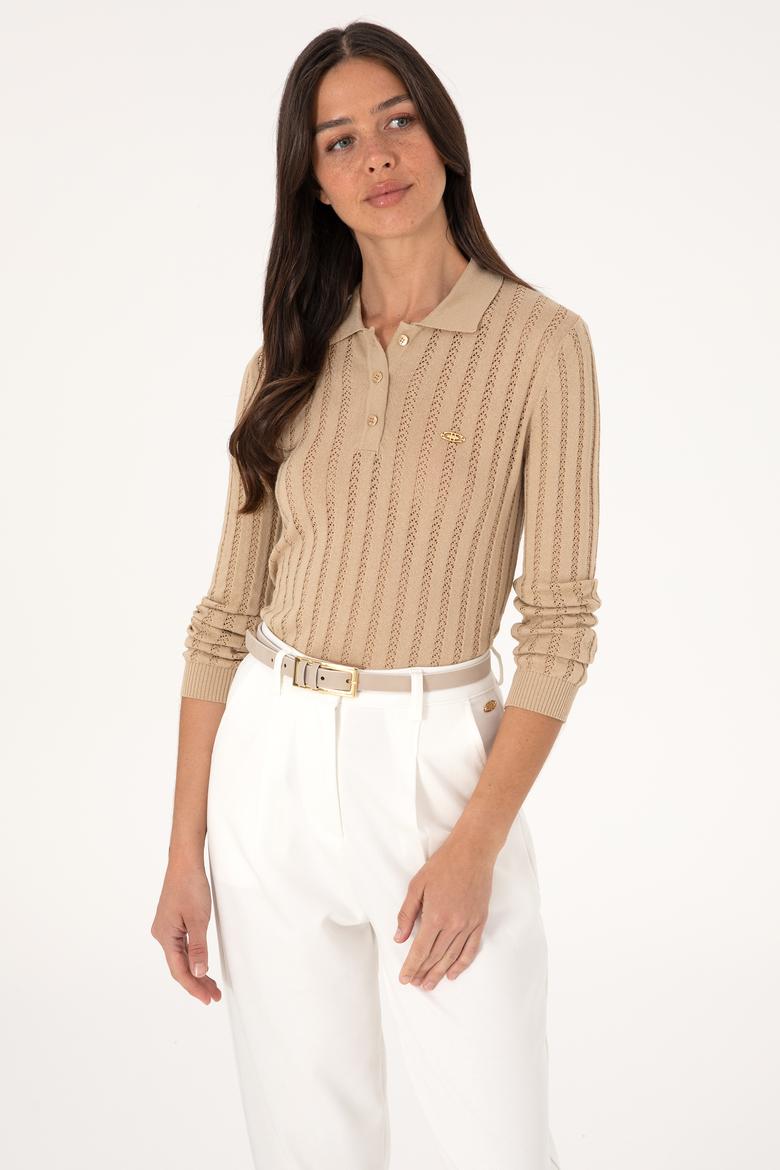 Kadın Kum Polo Yaka Kazak - 50293129027