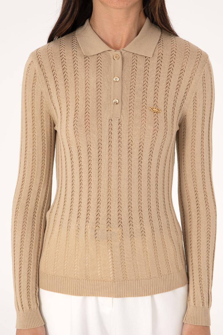 Kadın Kum Polo Yaka Kazak - 50293129027