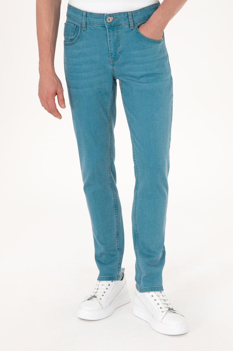 Erkek Açık Mavi Slim Fit Jean Pantolon